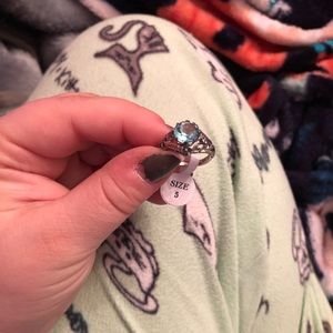 Sterling silver aquamarine ring.